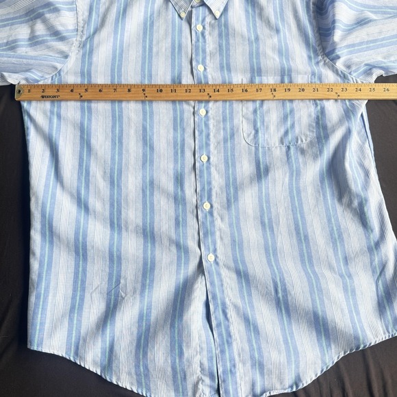 Vintage Levi's Shirt Mens XL Blue Stripe Short Sleeve Button Down 80s Casual - Picture 6 of 7